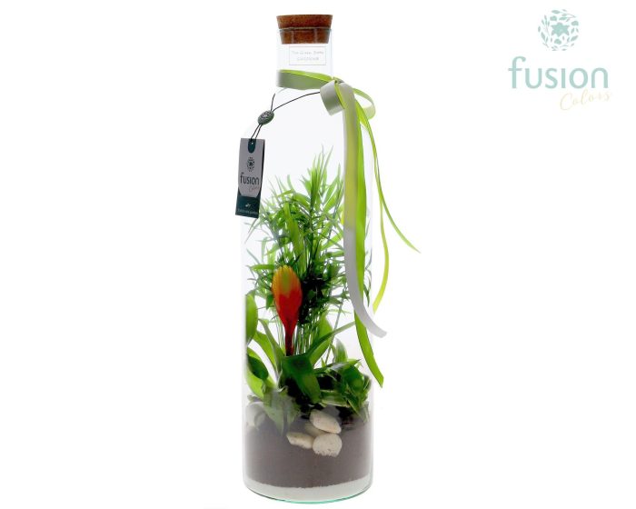 Green Bottle Fles Large met Pasen arrangement, D 15