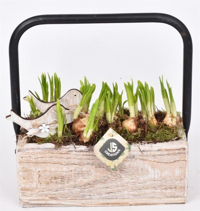 Hout rechthoek met hendel 26x11cm, D 26
