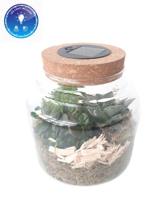 LVS15/14AUT glas met Led lamp en Solar Accu mini gr.mix, D 15