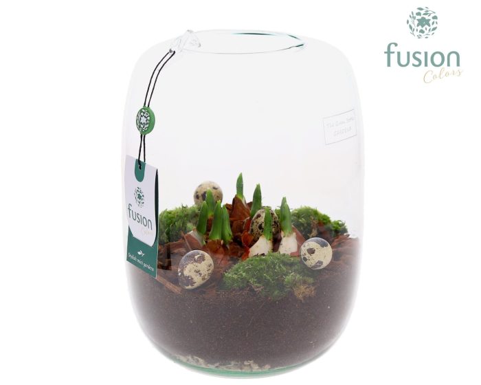 Green Bottle Isabella Large Pasen met Tulpen, D 19
