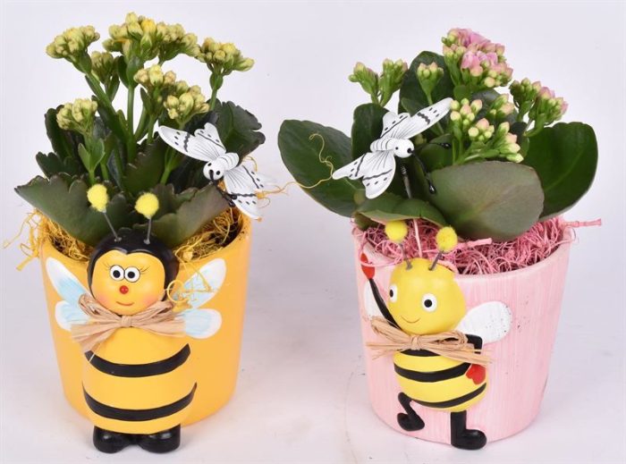 Keramiek "Bij" pot 10cm, D 11