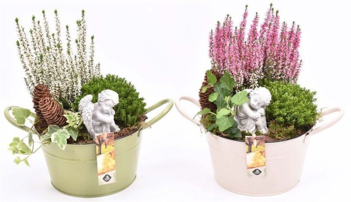 Zink schaal kleur mix 20 cm, D 19