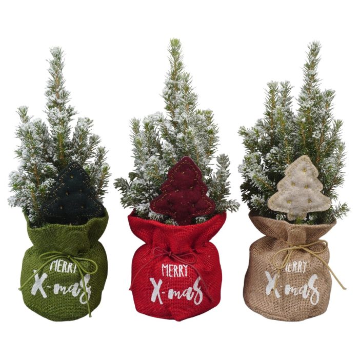 PTK26157 Conica Perfecta met sneeuw in jute mix met decoratie, D 10